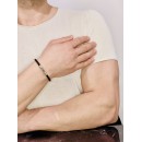 Gümüş Erkek Bileklik, Deri Kordon Kancalı Gümüş Altın Kaplama Bileklik, Şık Hediye