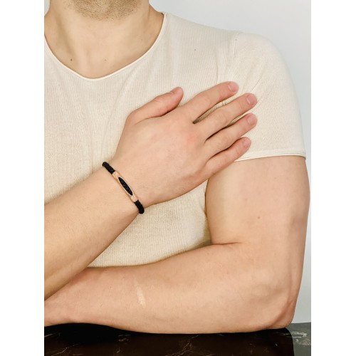 GÜMÜŞ ERKEK BİLEKLİK, DERİ İP ÖRME ALTIN KAPLAMA ÖZEL TASARIM BİLEKLİK, ŞIK HEDİYE