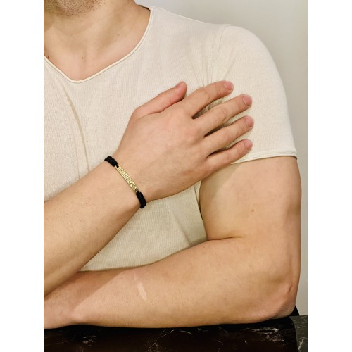  Gümüş Erkek Bileklik, Gümüş Gold Renk Altın Kaplama Özel Tasarım Erkek Bileklik, Şık Hediye