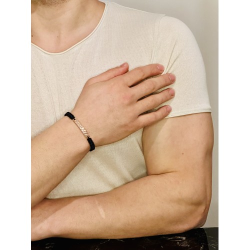  Gümüş Erkek Bileklik, Altın Kaplama Özel Tasarım Bileklik, Şık Hediye