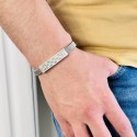 Gümüş Erkek Bileklik,14K Beyaz Altın Kaplama,Şık Hediye