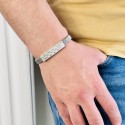 Gümüş Erkek Bileklik,14K Beyaz Altın Kaplama,Şık Hediye