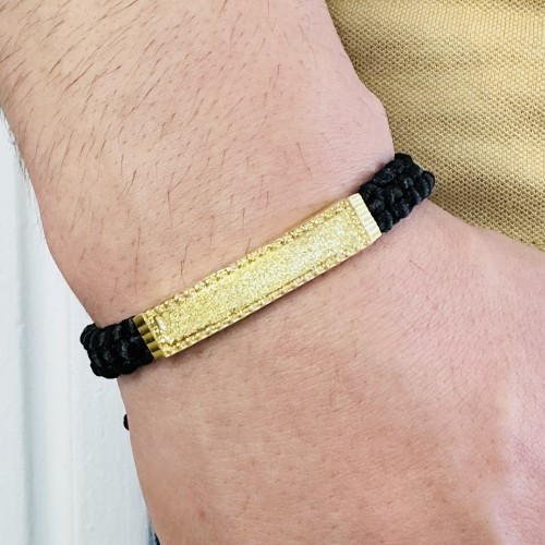 Gümüş Erkek Bileklik ,14K Altın Kaplama ,Sim Desen İsim Yazılabilir,Şık Hediye