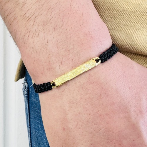 Gümüş Erkek Bileklik,14K Altın Kaplama ,Sim Desen İsim Yazılabilir,Şık Hediye