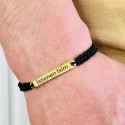 Gümüş Erkek Bileklik,14K Altın Kaplama ,Sim Desen İsim Yazılabilir,Şık Hediye