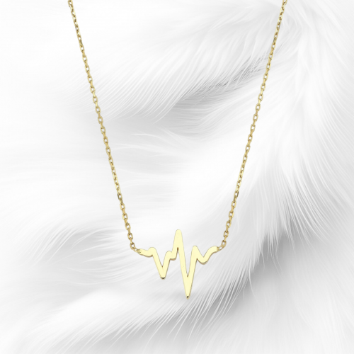 Altın Kalp Atışı Kolye